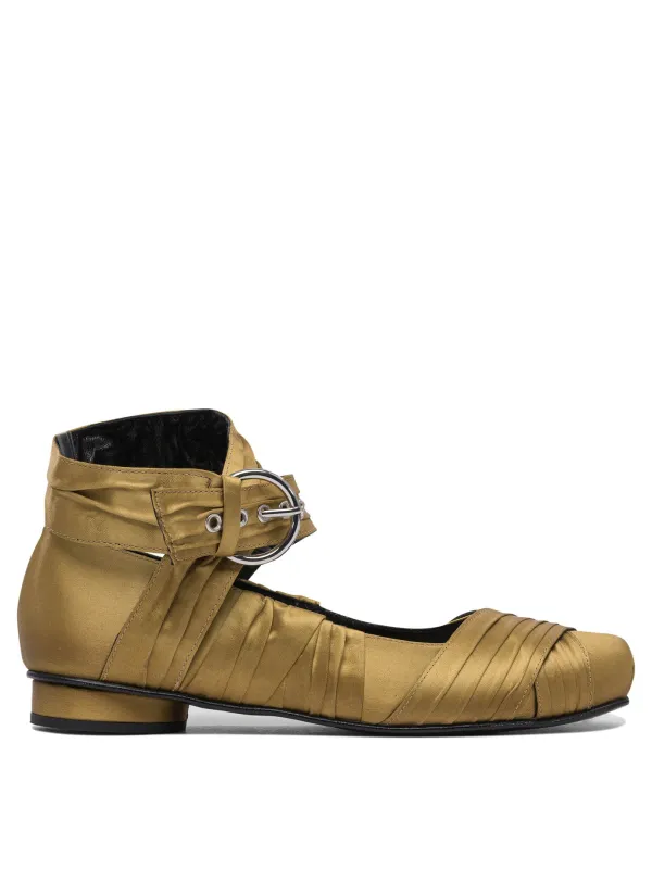 Volant Ballerinas Gold sold by Wanan Luxury