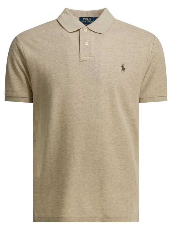 Polo Shirt With Buttons And Logo Polo Shirts Beige sold by Wanan Luxury