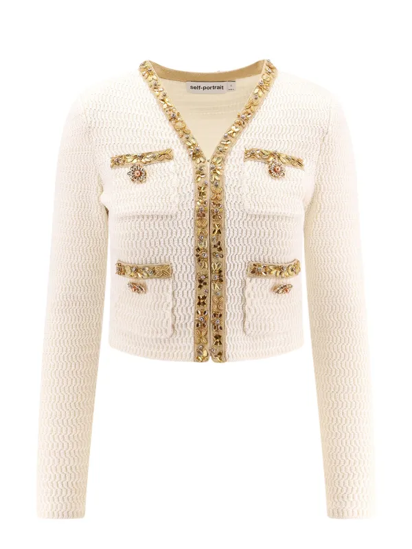 Cardigan With Rhinestones Profiles made by Self-Portrait