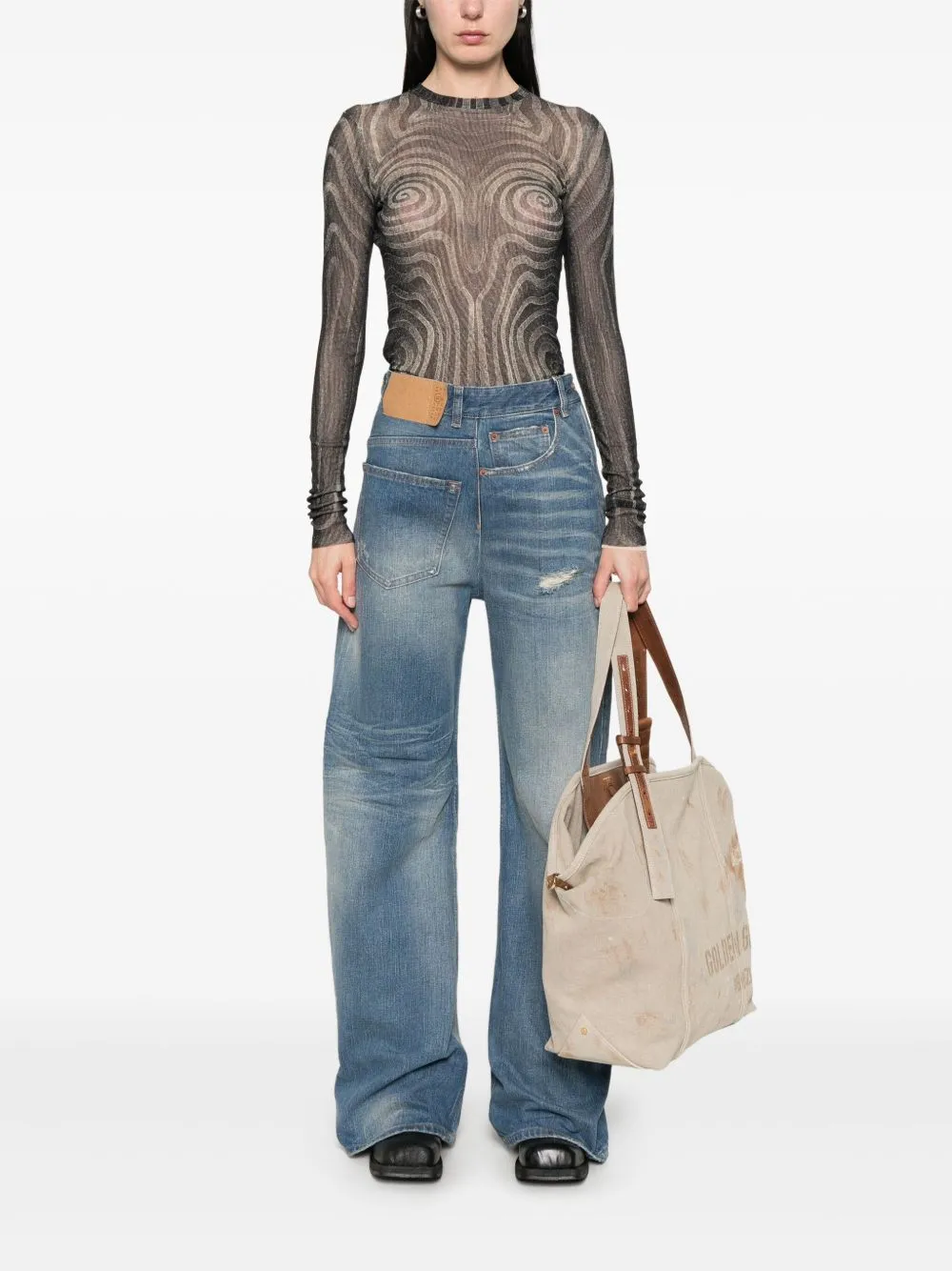 Wide-Leg Denim Jeans sold by Wanan Luxury product image thumbnail 3