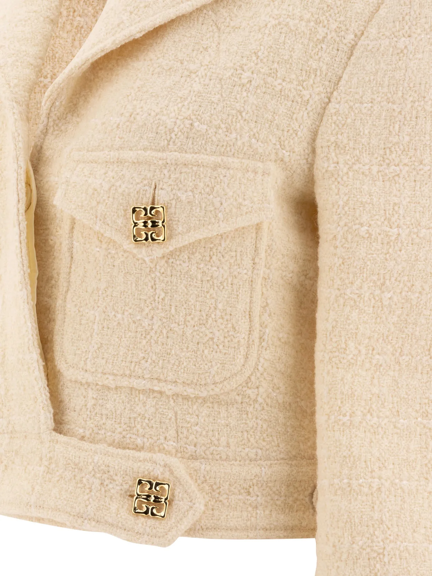 Short Tweed Jacket With 4g Detail Jackets And Coats White sold by Wanan Luxury product image thumbnail 4