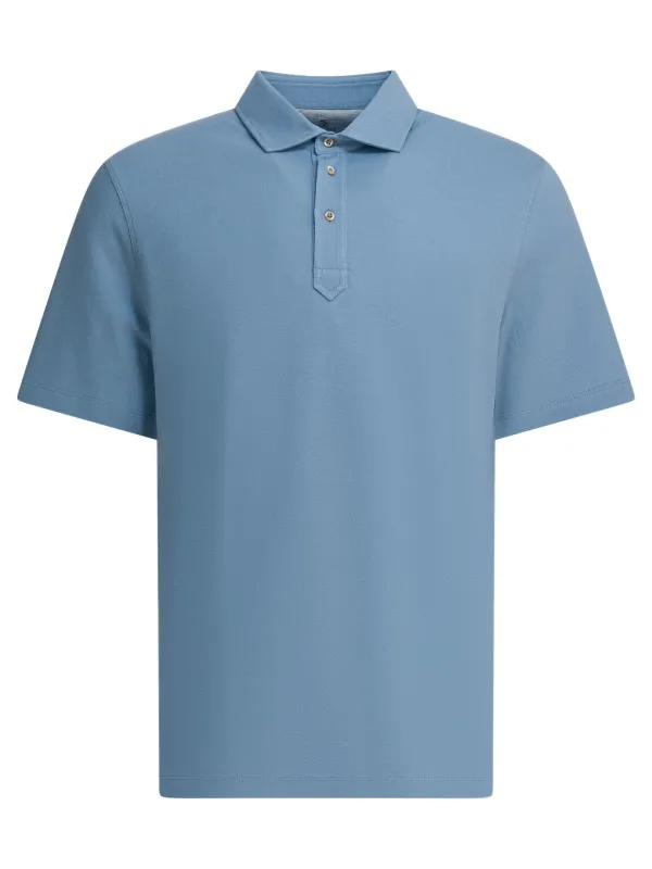 Cotton Short-Sleeved Polo Shirt Polo Shirts Light Blue sold by Wanan Luxury