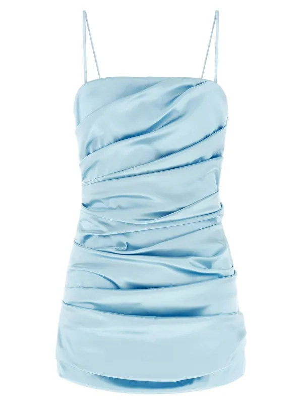 Stretch Satin Dress Dresses Light Blue made by Dolce & Gabanna