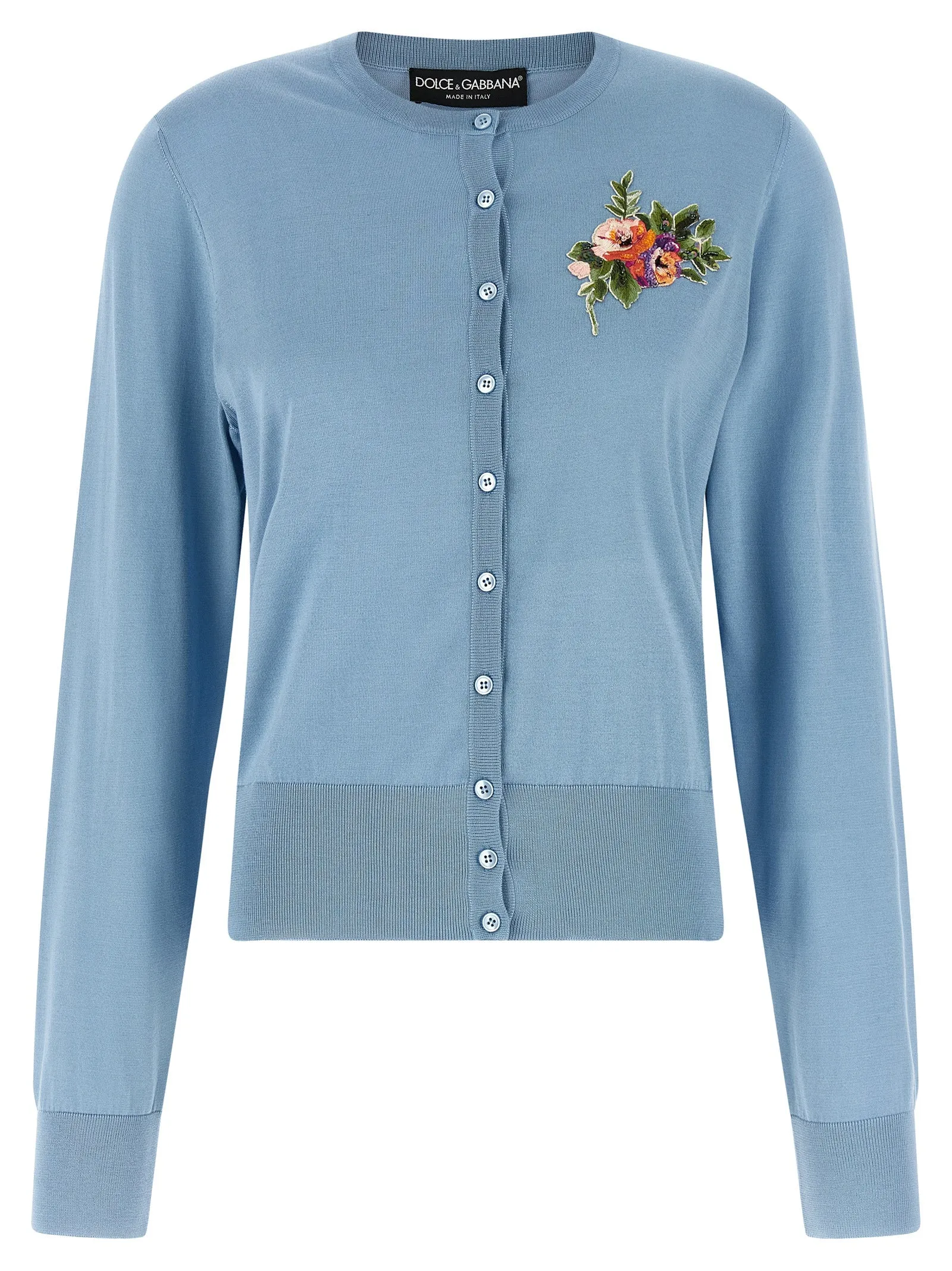 Floral Embroidery Cardigan Sweaters And Cardigans Light Blue sold by Wanan Luxury