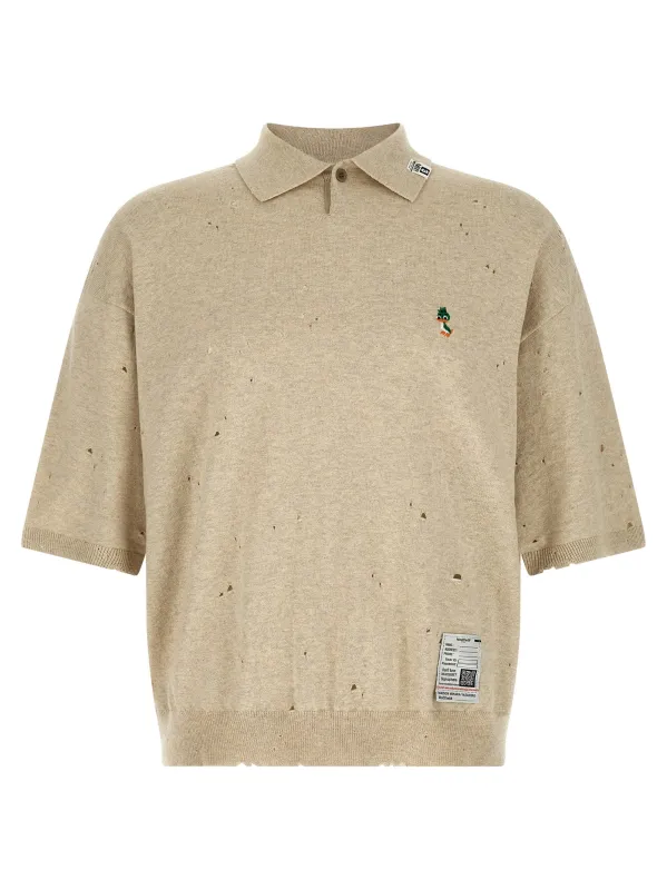 Embroidery Shirt Polo Beige made by Maison MIHARA YASUHIRO