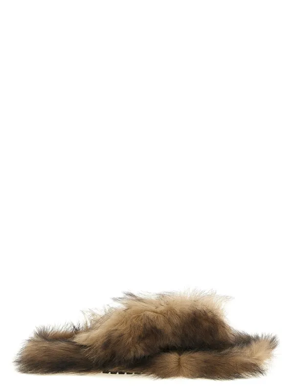 Sheepskin Sandals Brown made by Dolce & Gabanna