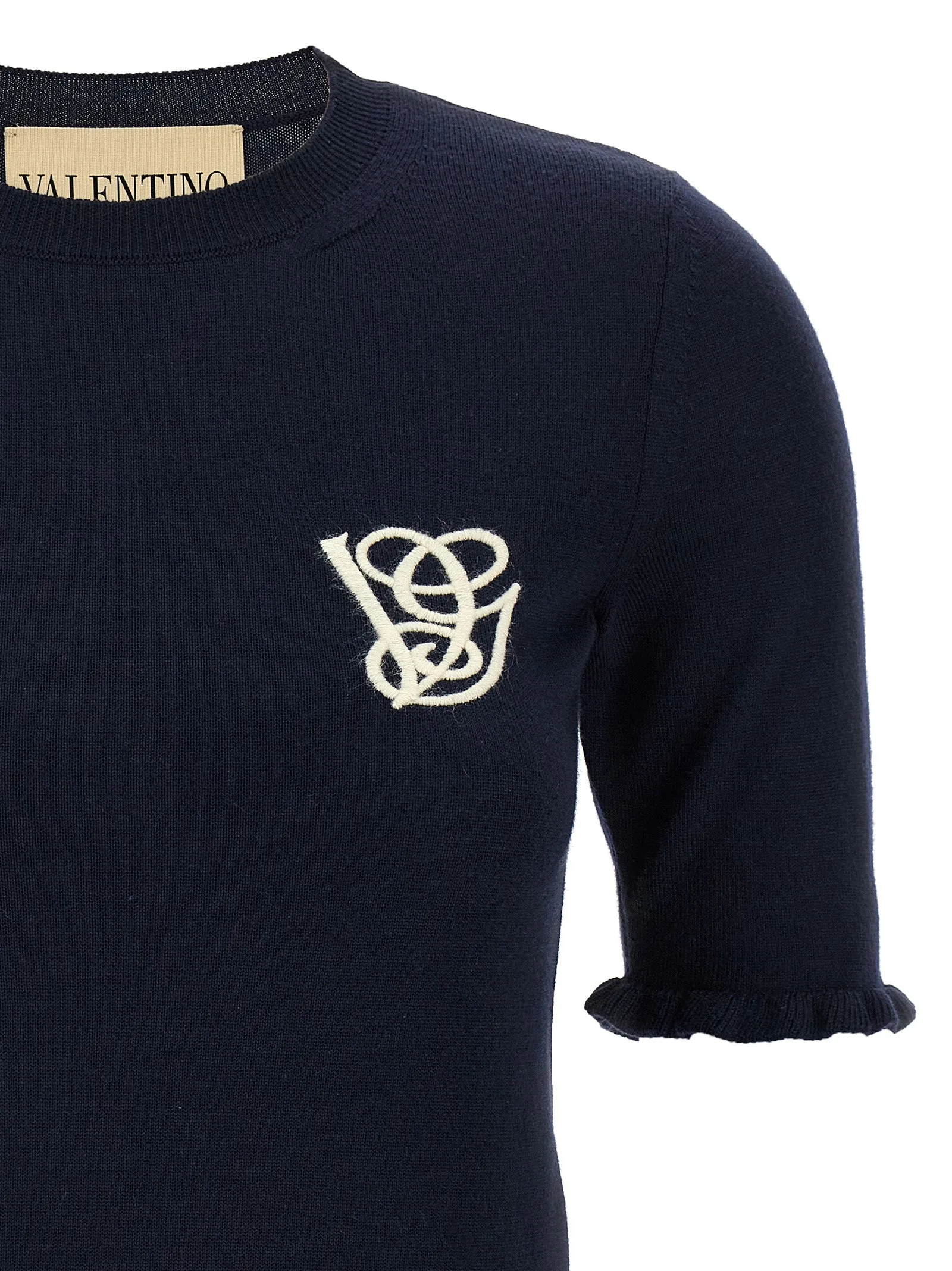 Valentino Garavani Vg Embroidery Top Tops Blue sold by Wanan Luxury product image thumbnail 3