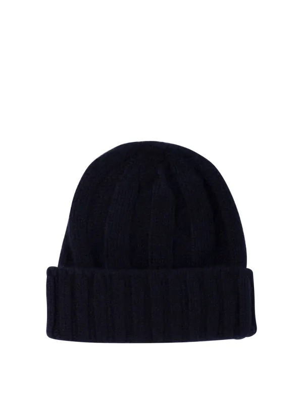 Ribbed Cashmere Beanie Hats Blue made by BEAMS PLUS