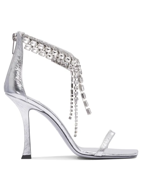 100 Mm Sandals Silver made by Jimmy Choo
