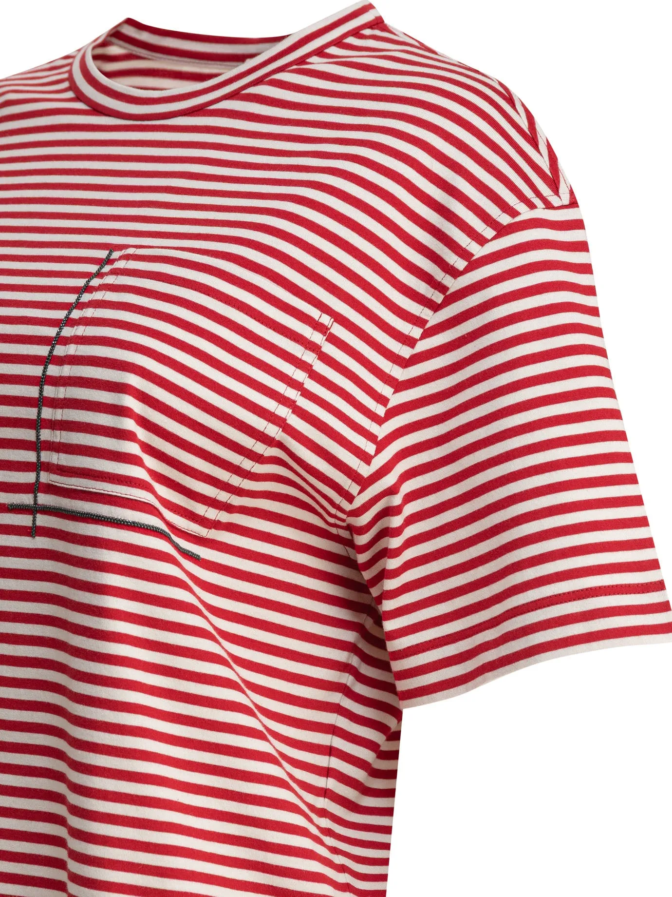 T-Shirt With Shiny Pocket Detail T-Shirts Red sold by Wanan Luxury product image thumbnail 4