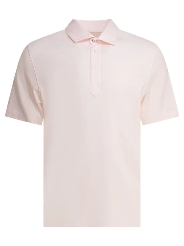 Cotton And Linen Pique Polo Shirt Polo Shirts Pink sold by Wanan Luxury