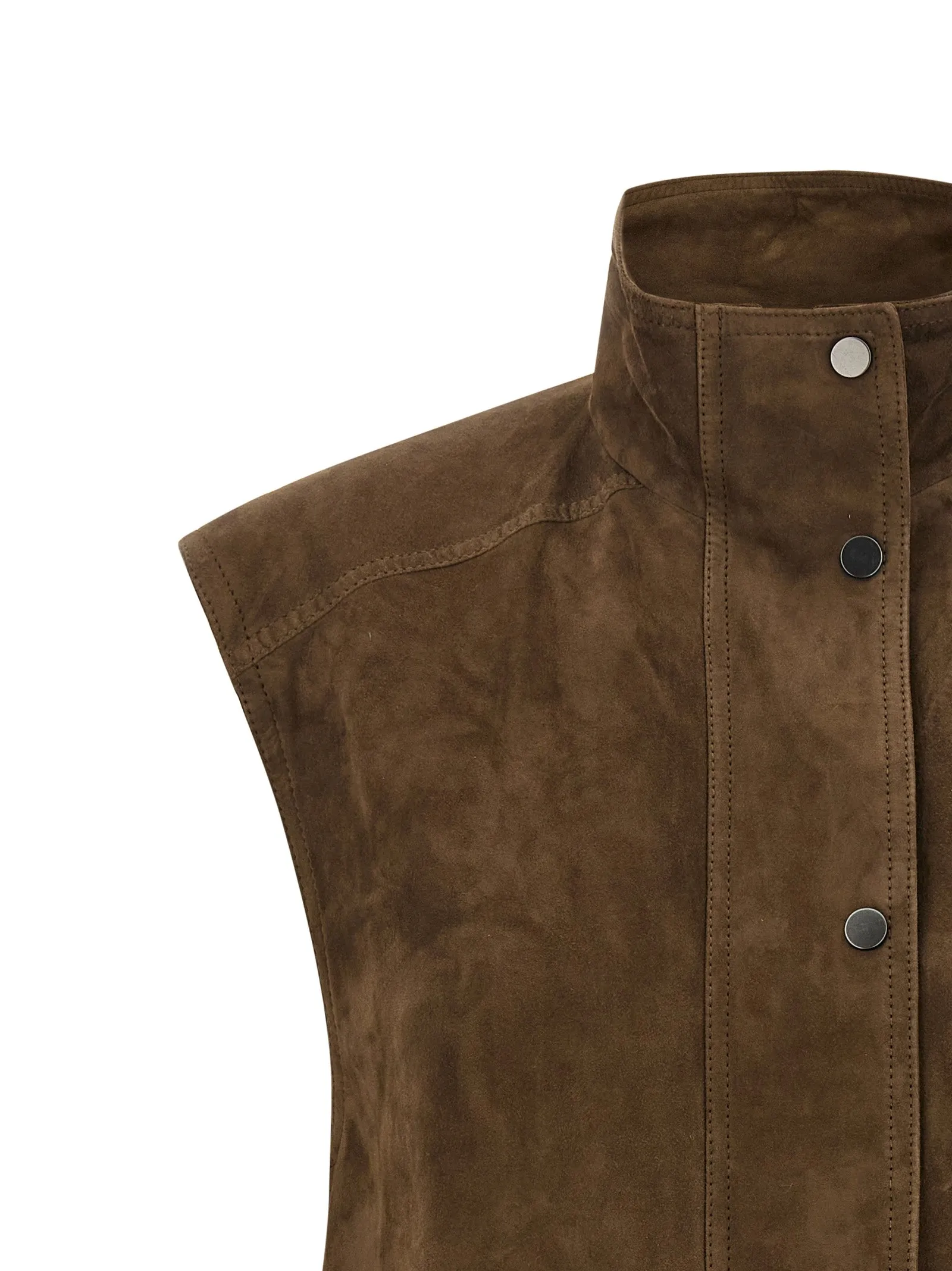 Couture Suede Vest Gilet Brown sold by Wanan Luxury product image thumbnail 3