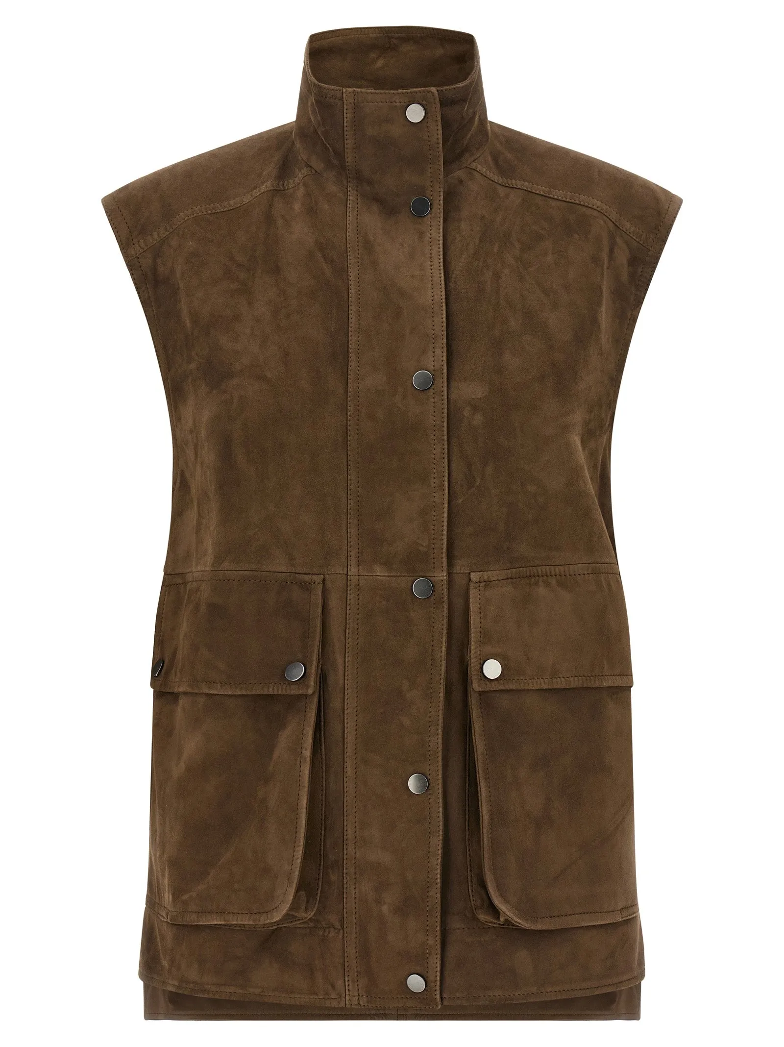 Couture Suede Vest Gilet Brown sold by Wanan Luxury