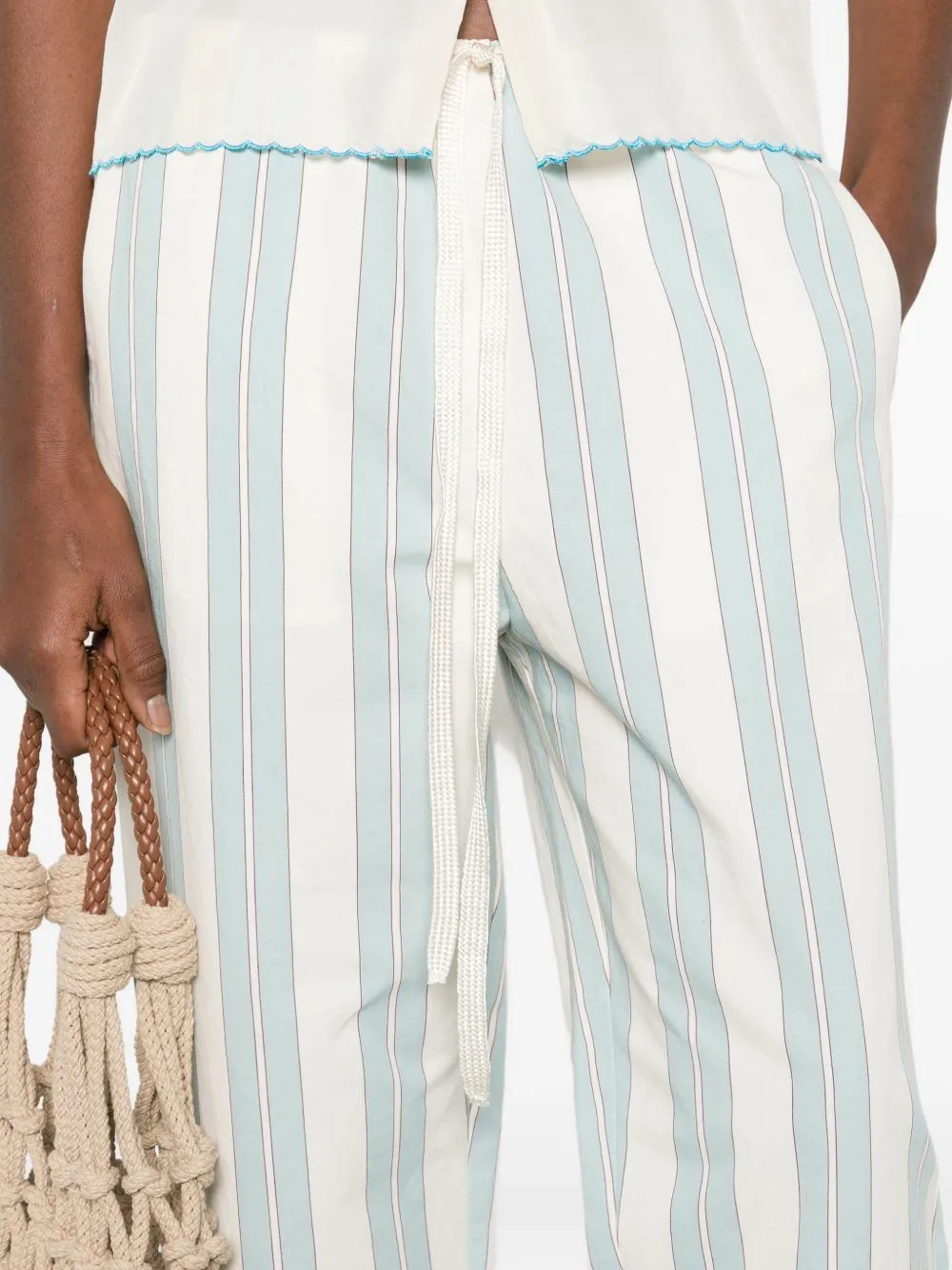 Striped Drawstring Trousers sold by Wanan Luxury product image thumbnail 2