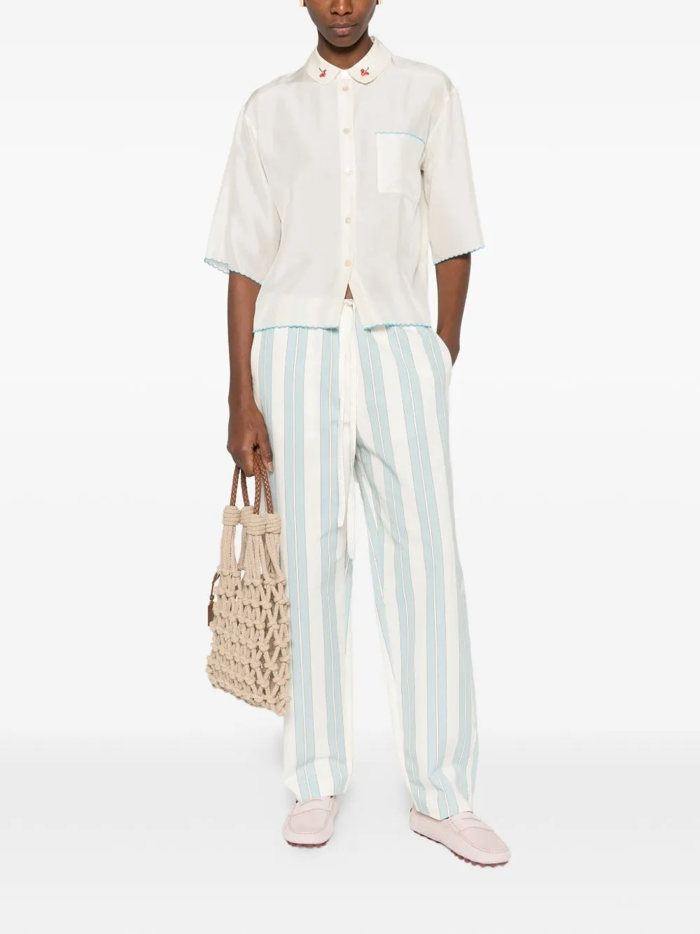 Striped Drawstring Trousers sold by Wanan Luxury product image thumbnail 3