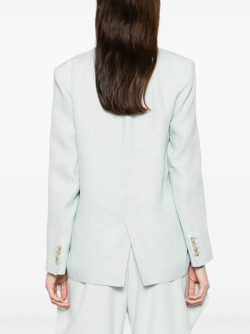 Linen Single-Breasted Jacket sold by Wanan Luxury product image thumbnail 5
