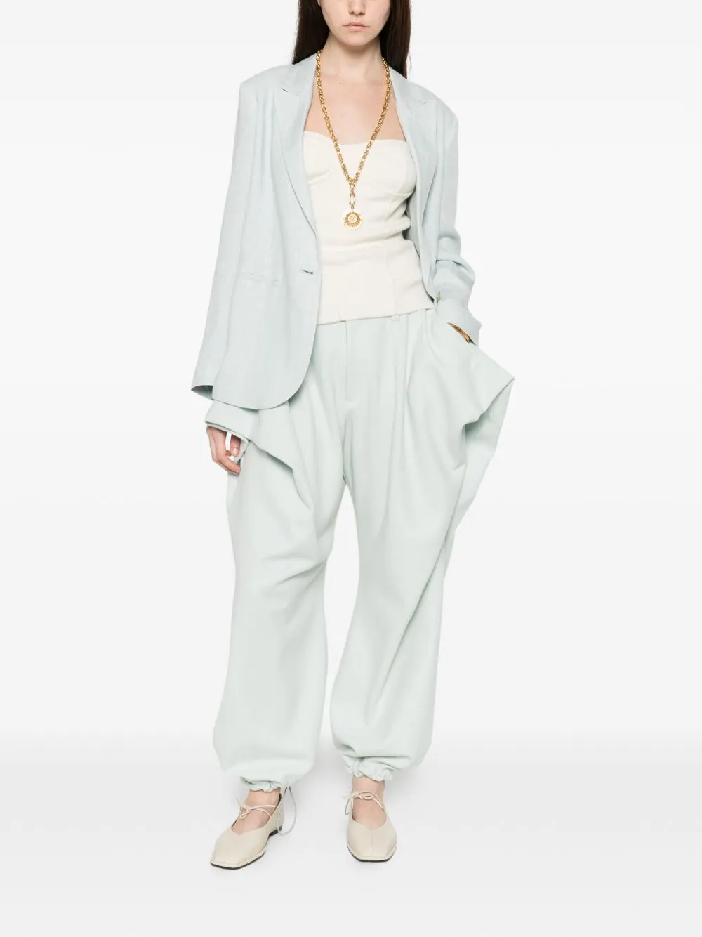Linen Single-Breasted Jacket sold by Wanan Luxury product image thumbnail 2