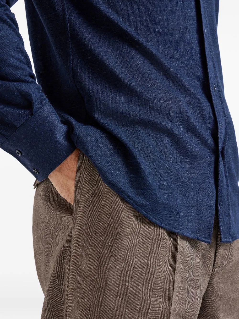 Linen And Cotton Blend Shirt sold by Wanan Luxury product image thumbnail 3