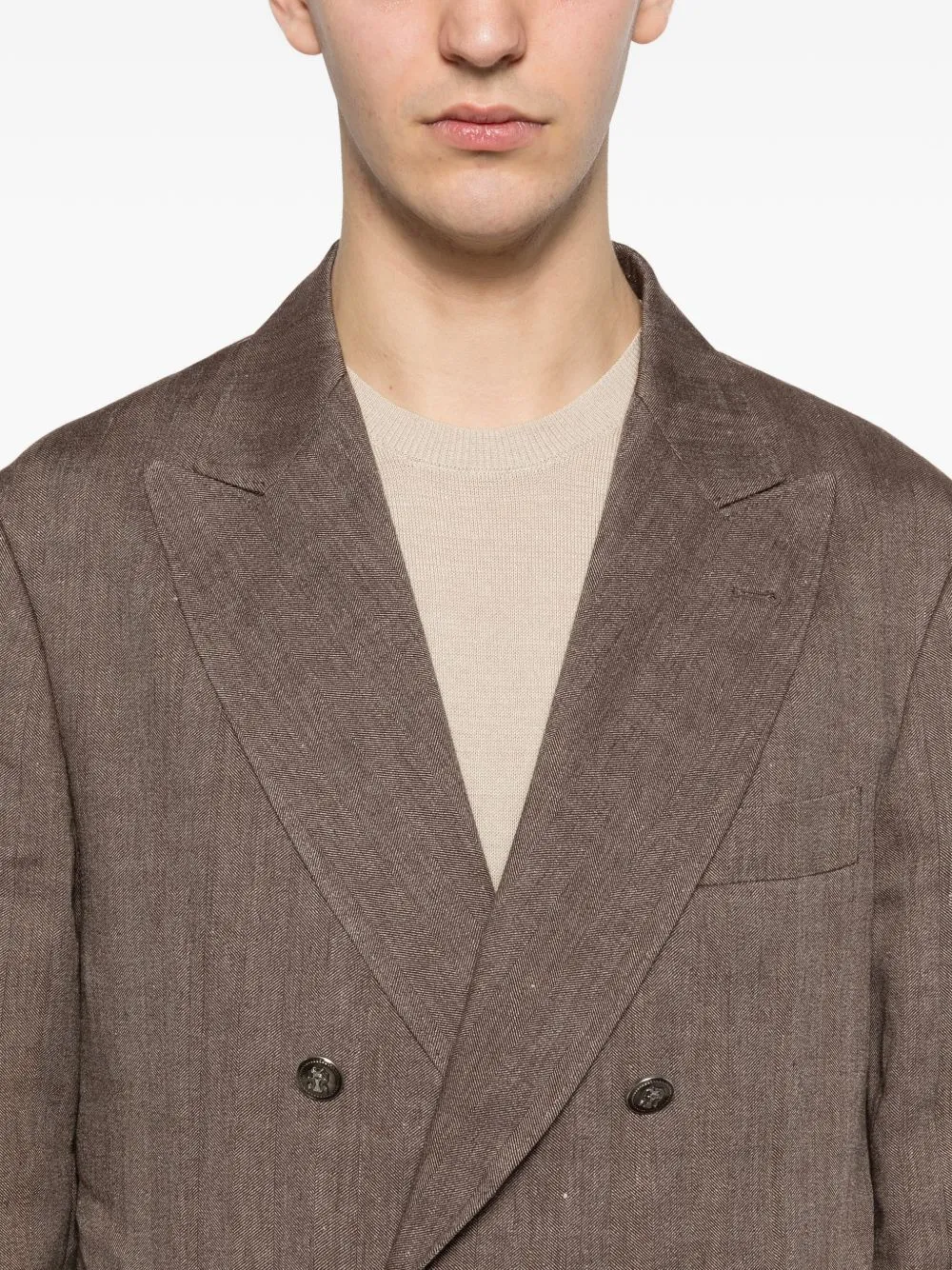Wool And Linen Double-Breasted Suit sold by Wanan Luxury product image thumbnail 3
