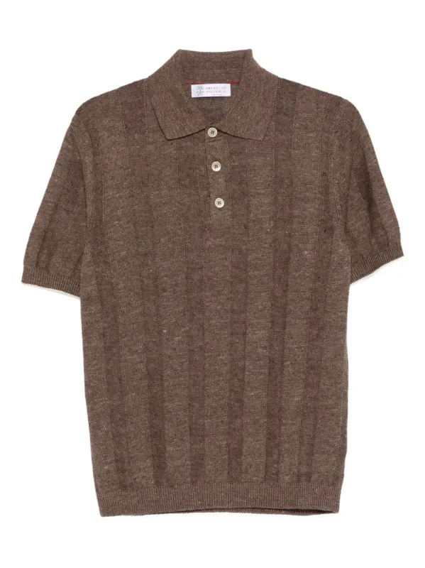 Linen And Cotton Blend Polo Shirt made by Brunello Cucinelli