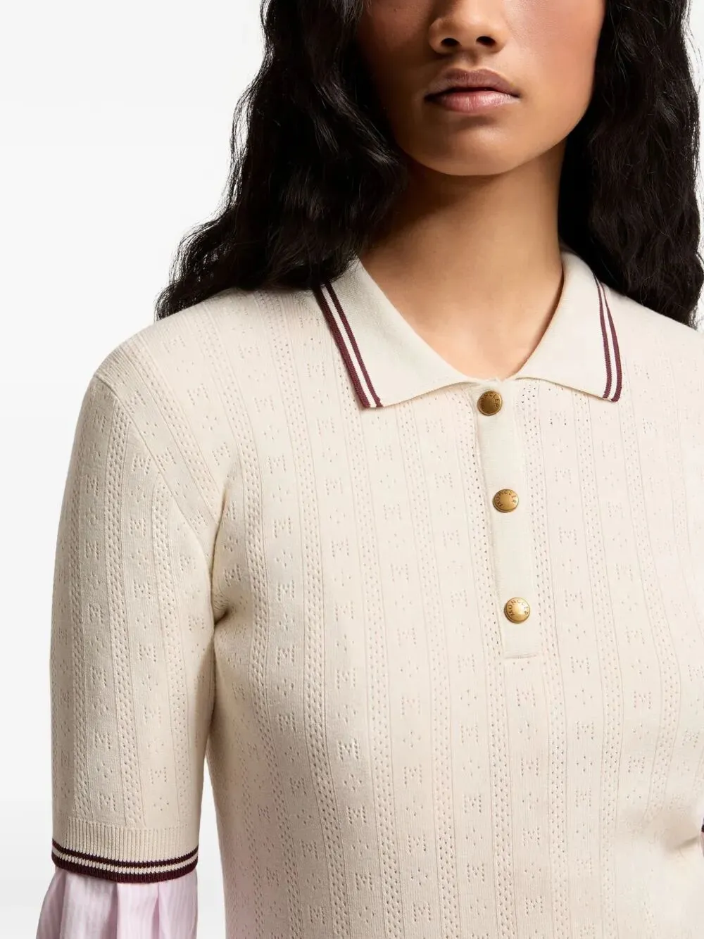 Rhombus And Logo Pattern Cotton Polo Shirt sold by Wanan Luxury product image thumbnail 5