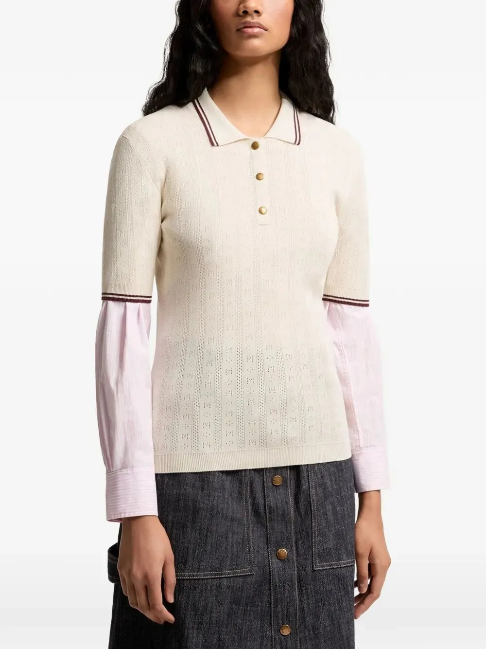Rhombus And Logo Pattern Cotton Polo Shirt sold by Wanan Luxury product image thumbnail 2