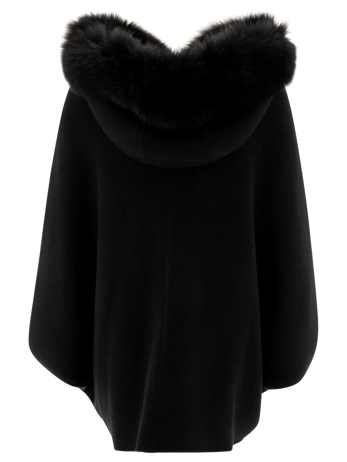 Wool And Cashmere Poncho Jackets And Coats Black sold by Wanan Luxury product image thumbnail 2