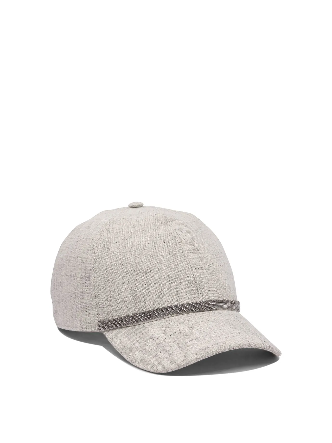 Linen Baseball Hat With Shiny Band Hats Grey sold by Wanan Luxury product image thumbnail 2