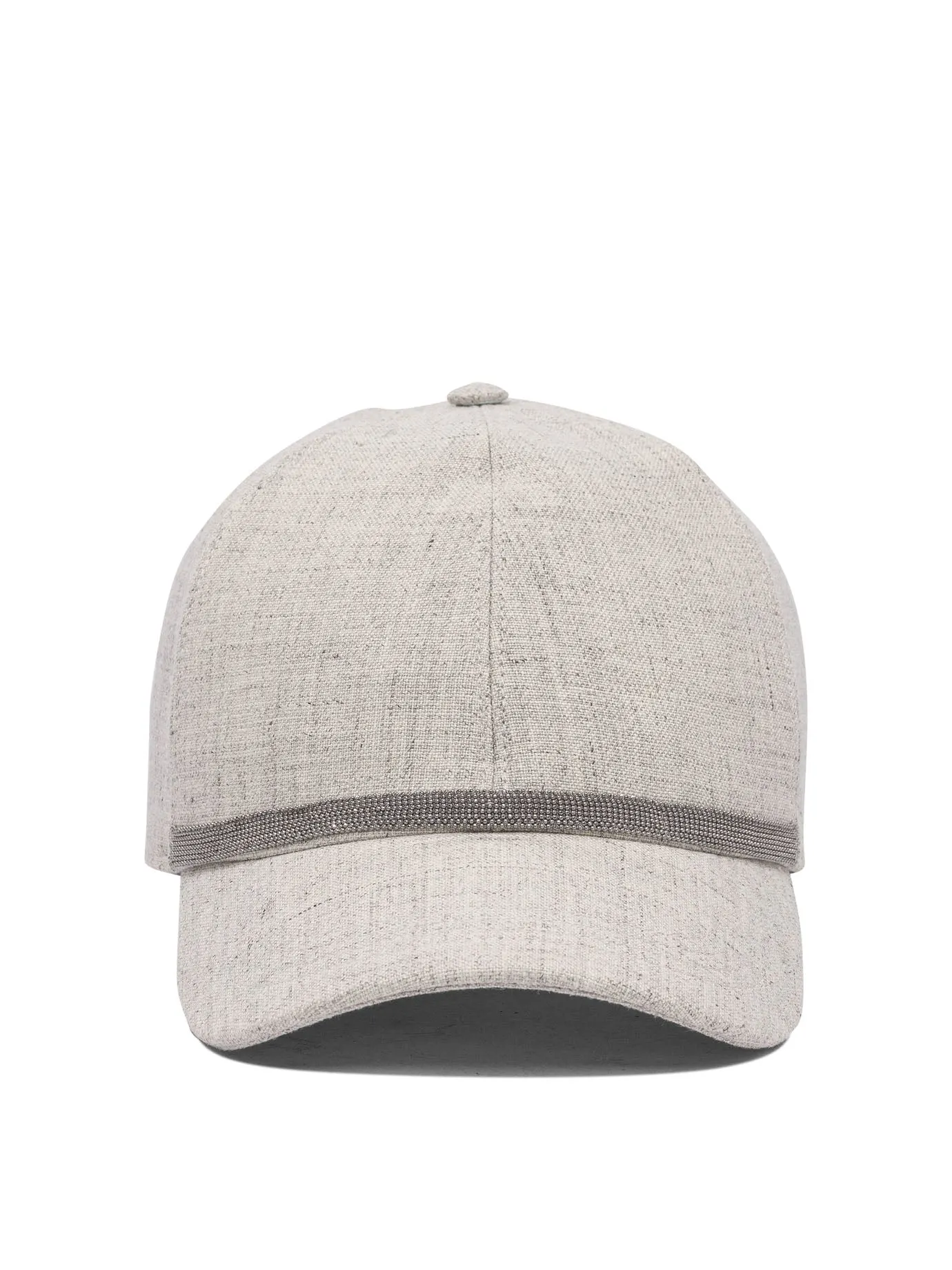 Linen Baseball Hat With Shiny Band Hats Grey sold by Wanan Luxury