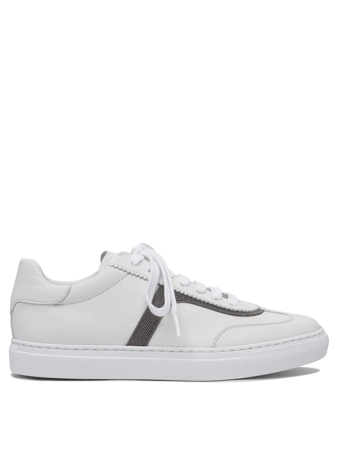 Leather Sneaker With Precious Detail Sneakers & Slip-On White sold by Wanan Luxury