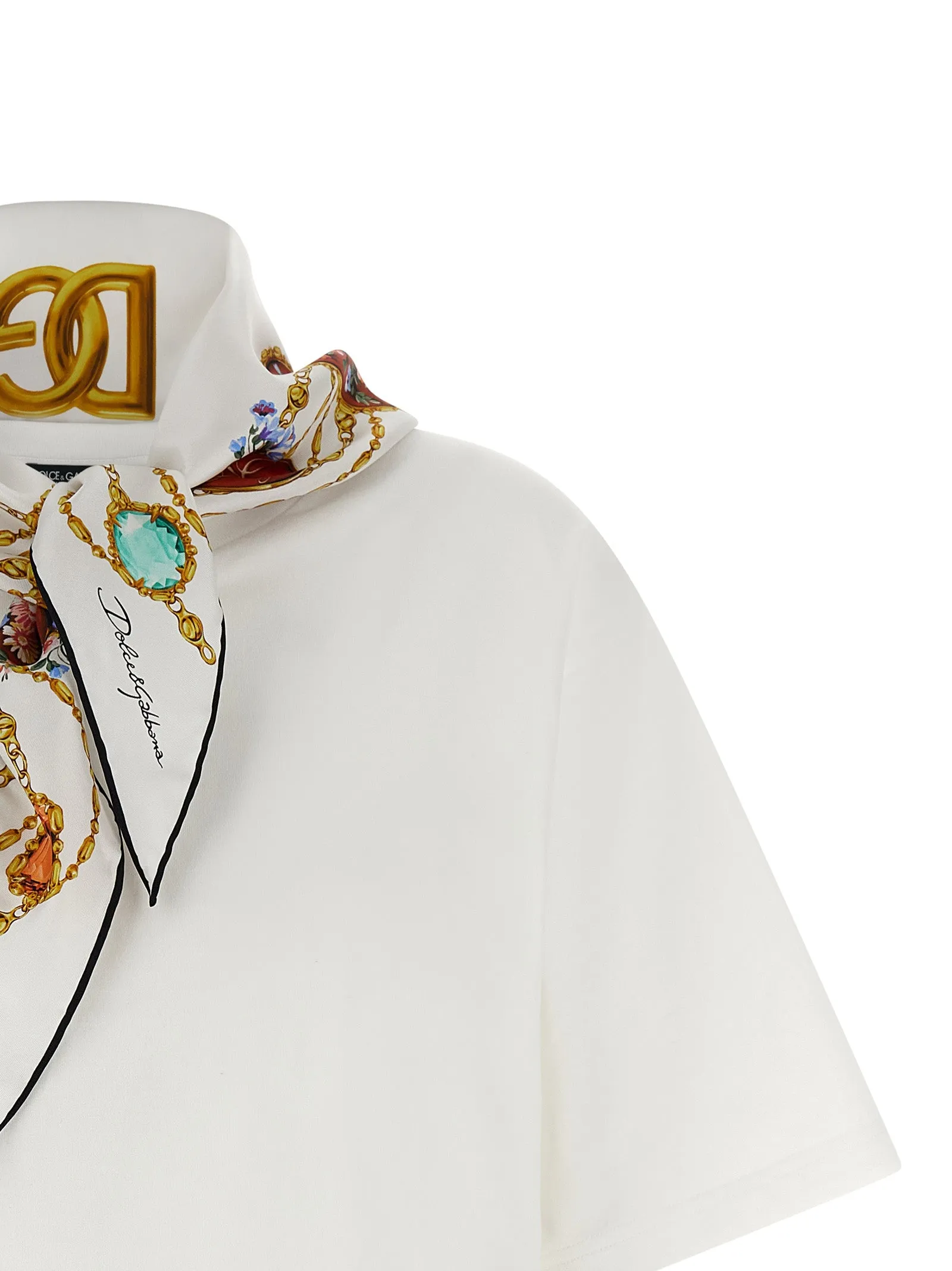 With Scarf T-Shirt White sold by Wanan Luxury product image thumbnail 4