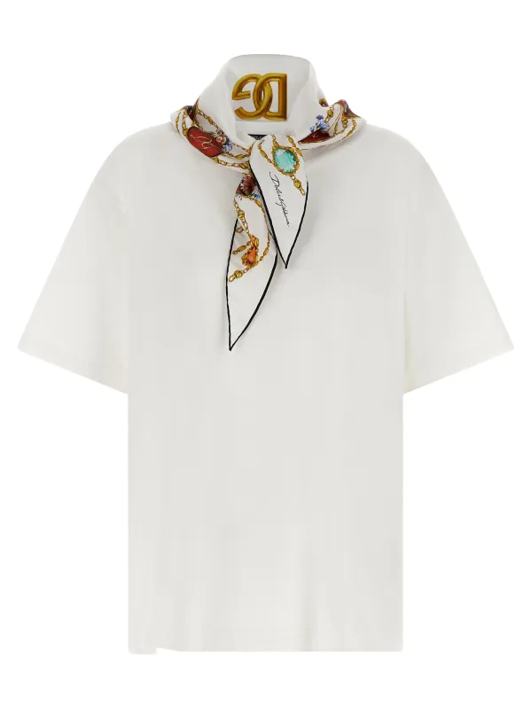 With Scarf T-Shirt White sold by Wanan Luxury