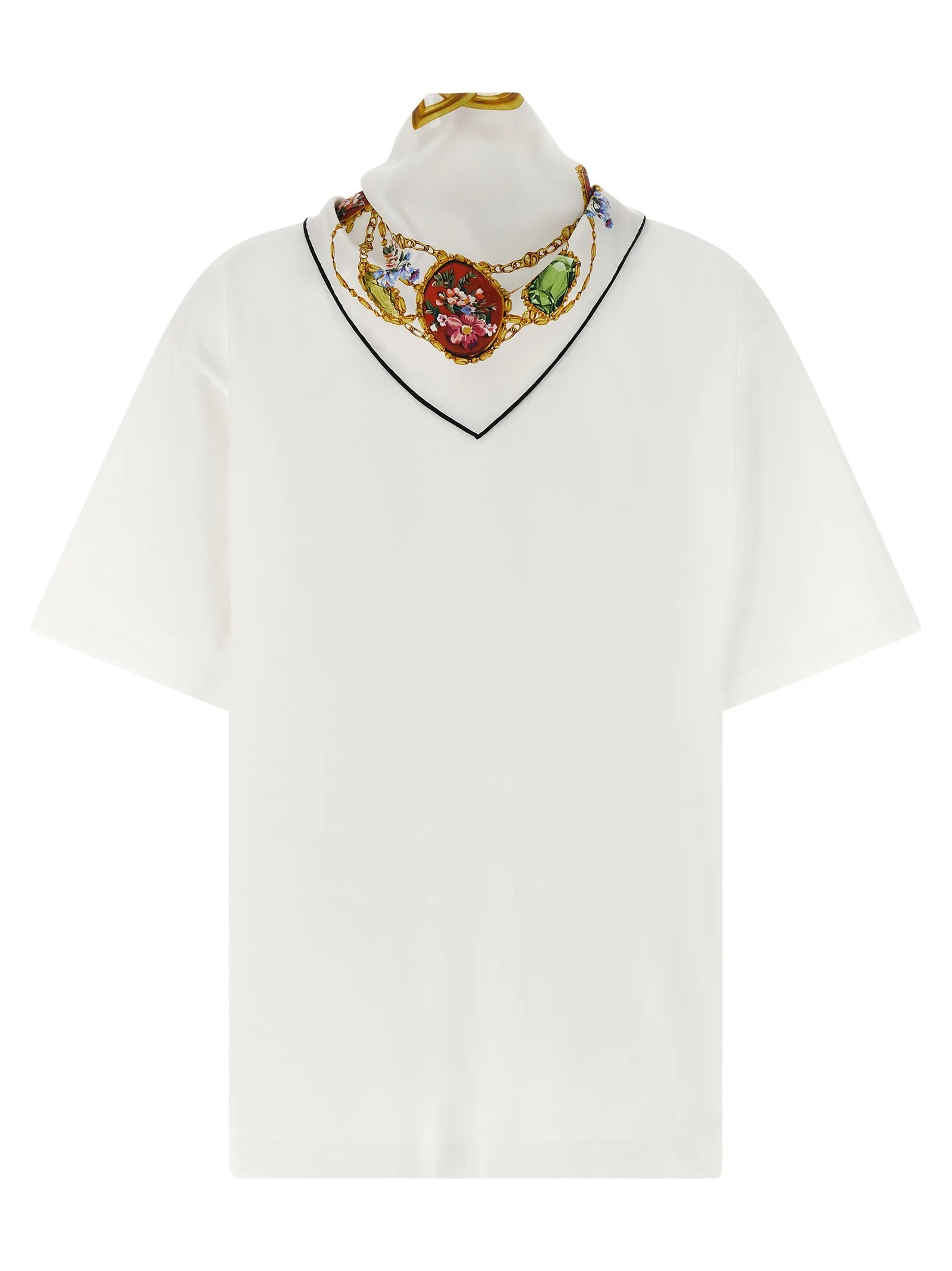 With Scarf T-Shirt White sold by Wanan Luxury product image thumbnail 3