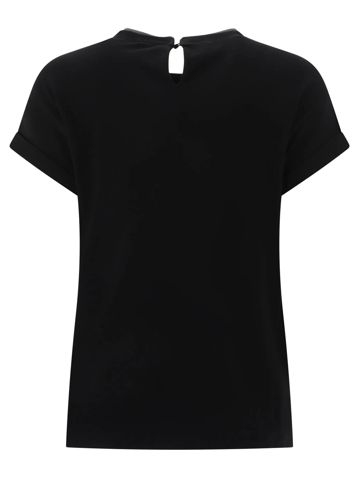 Cotton Jersey T-Shirt With Precious Faux Layering T-Shirts Black sold by Wanan Luxury product image thumbnail 2