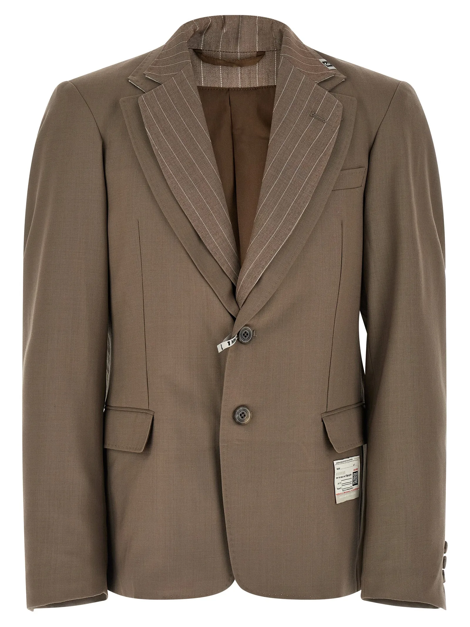 Double Layer Lapel Jacket Blazer Beige sold by Wanan Luxury