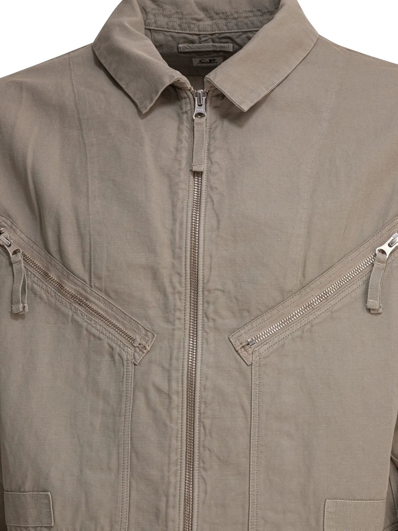 Cotton And Linen Overshirt Jackets And Coats Grey sold by Wanan Luxury product image thumbnail 3