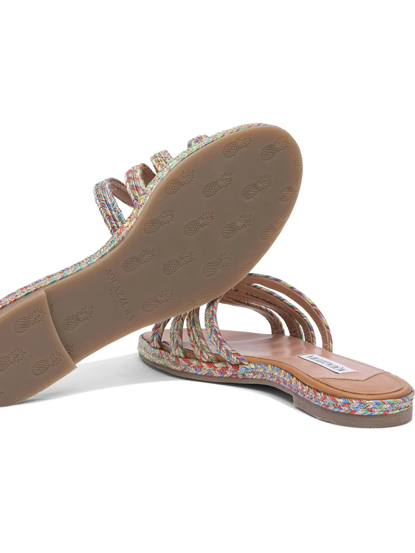 Leather With Viscose Details Sandals Beige sold by Wanan Luxury product image thumbnail 5