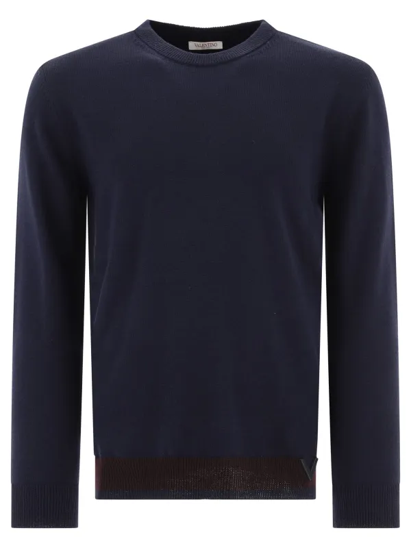 Sweater With Rubberised V Detail Knitwear Blue sold by Wanan Luxury