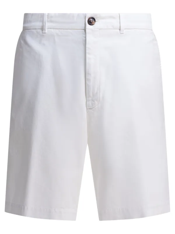 Cotton Gabardine Bermuda Shorts White sold by Wanan Luxury