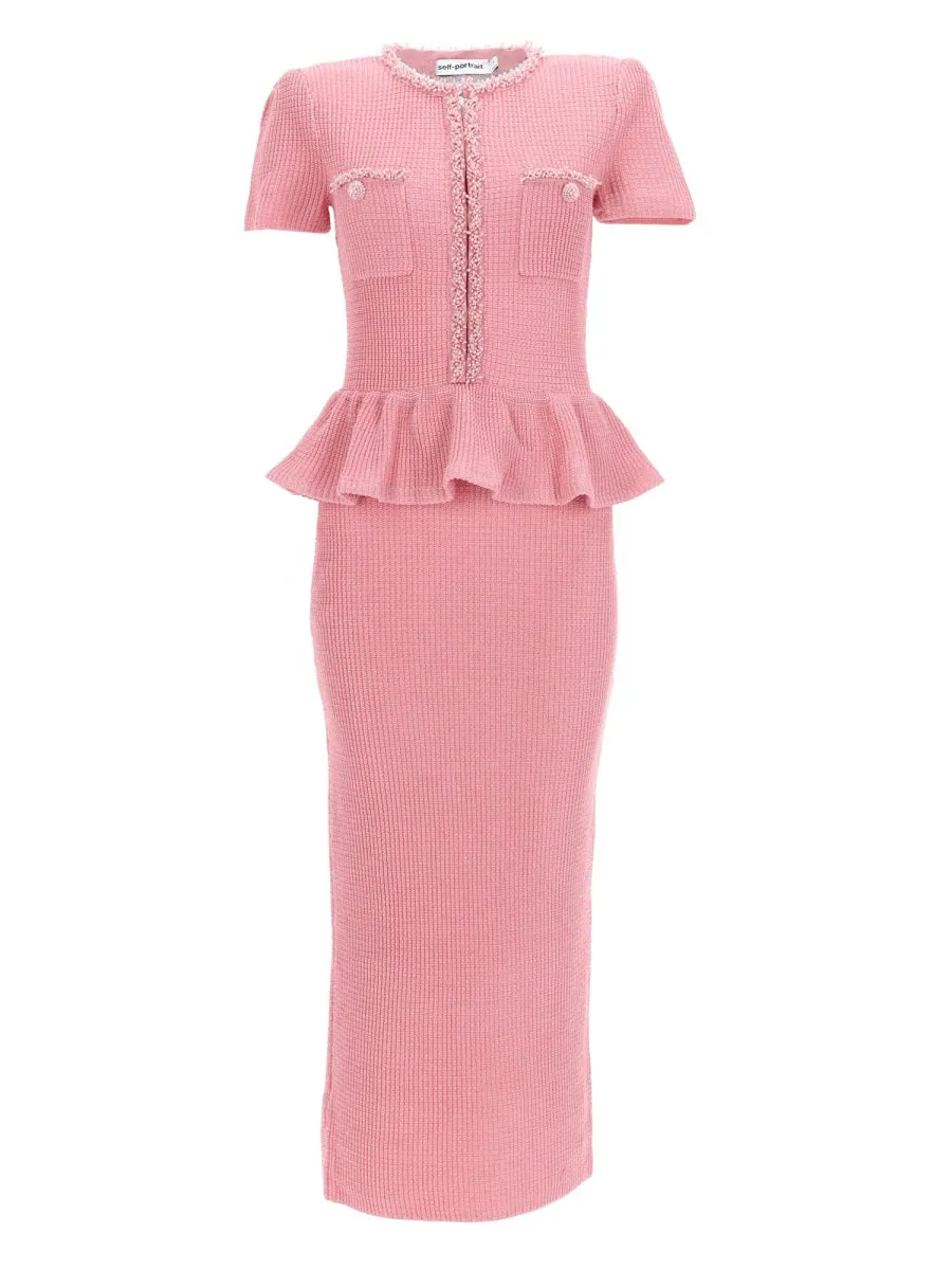 Midi Dress With Peplum And Beading sold by Wanan Luxury