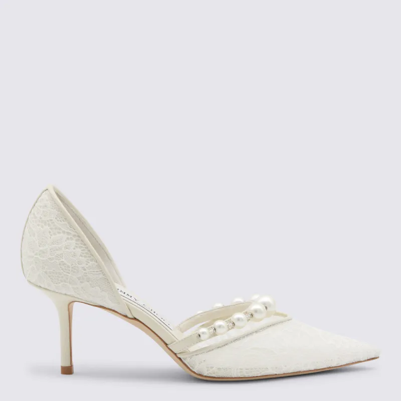 With Heel Ivory/White made by Jimmy Choo