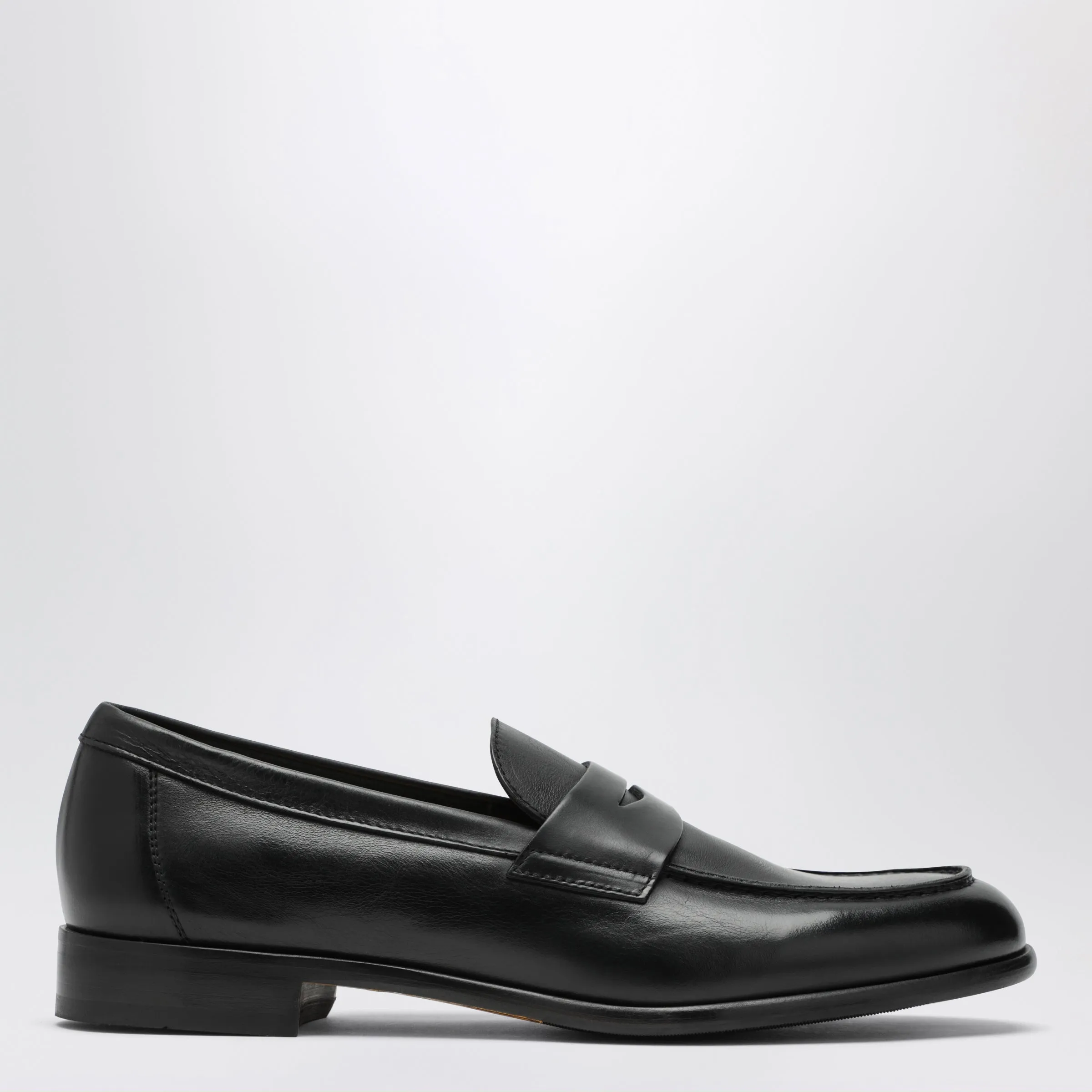 Black Penny Loafer In Leather sold by Wanan Luxury