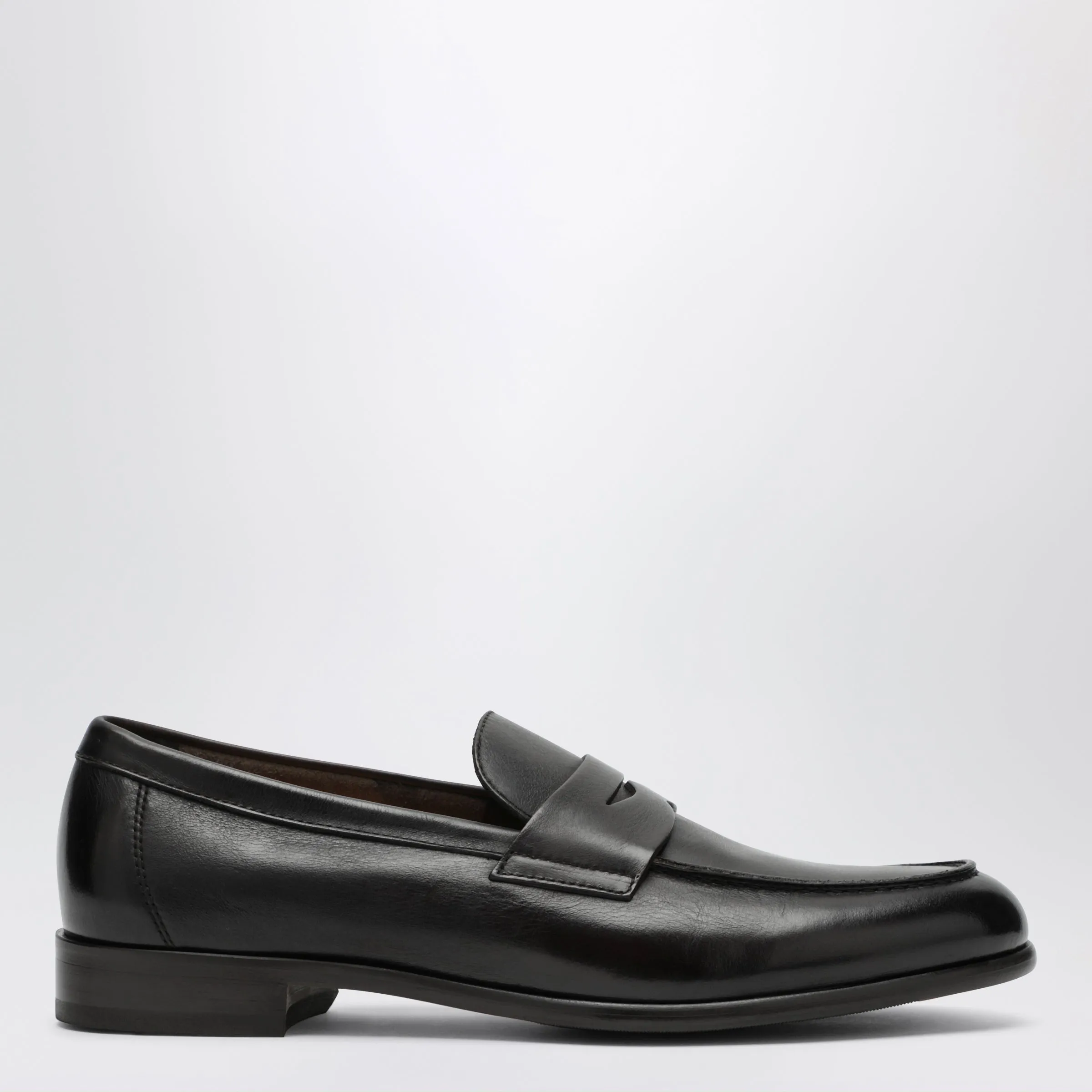 Brown Penny Loafer In Leather sold by Wanan Luxury