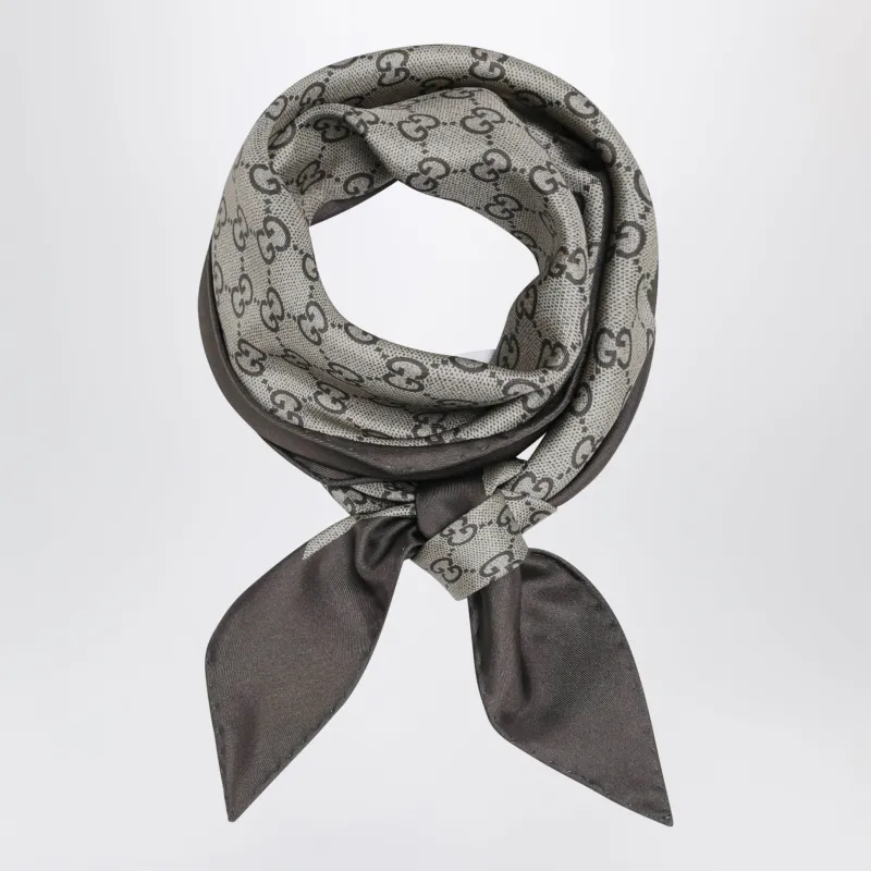 Diamond-Shaped Printed Silk Twill Scarf made by Gucci