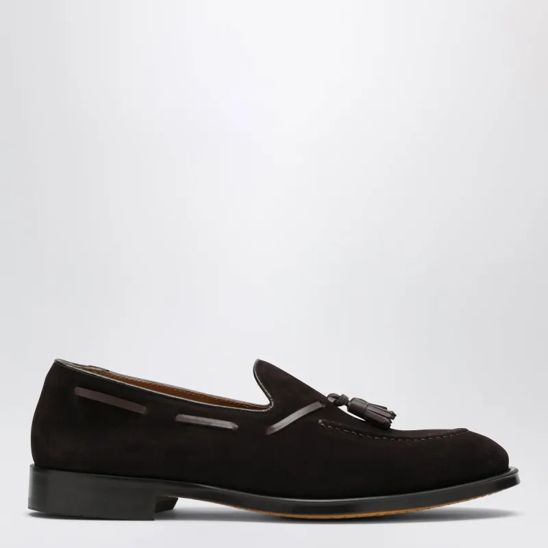 Brown Suede Tassel Loafers made by Doucal's