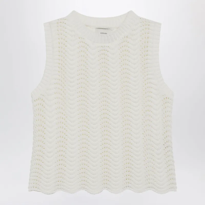 Ivory Vittoria Crochet Top made by Loulou De Saison