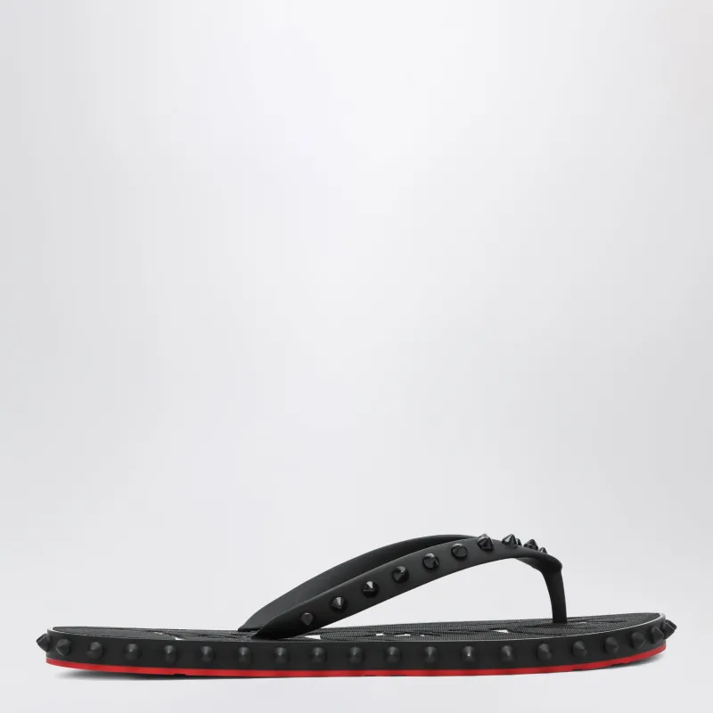 Black Super Loubi Flip-Flops made by Christian Louboutin
