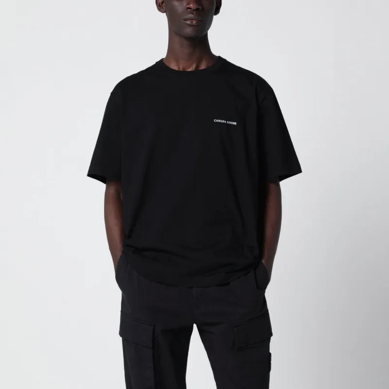 Black T-Shirt With Logo Print made by Canada Goose