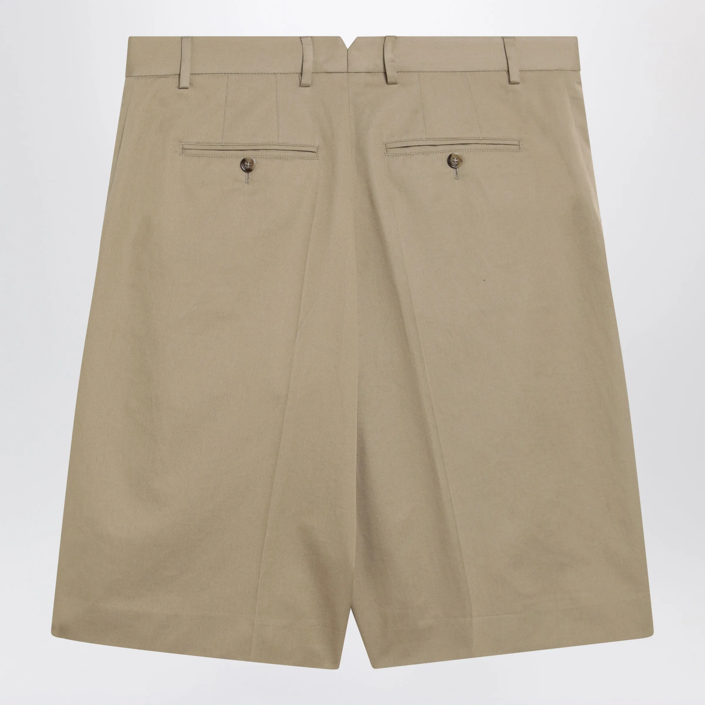 Beige Pleated Bermuda Shorts In Cotton sold by Wanan Luxury product image thumbnail 2