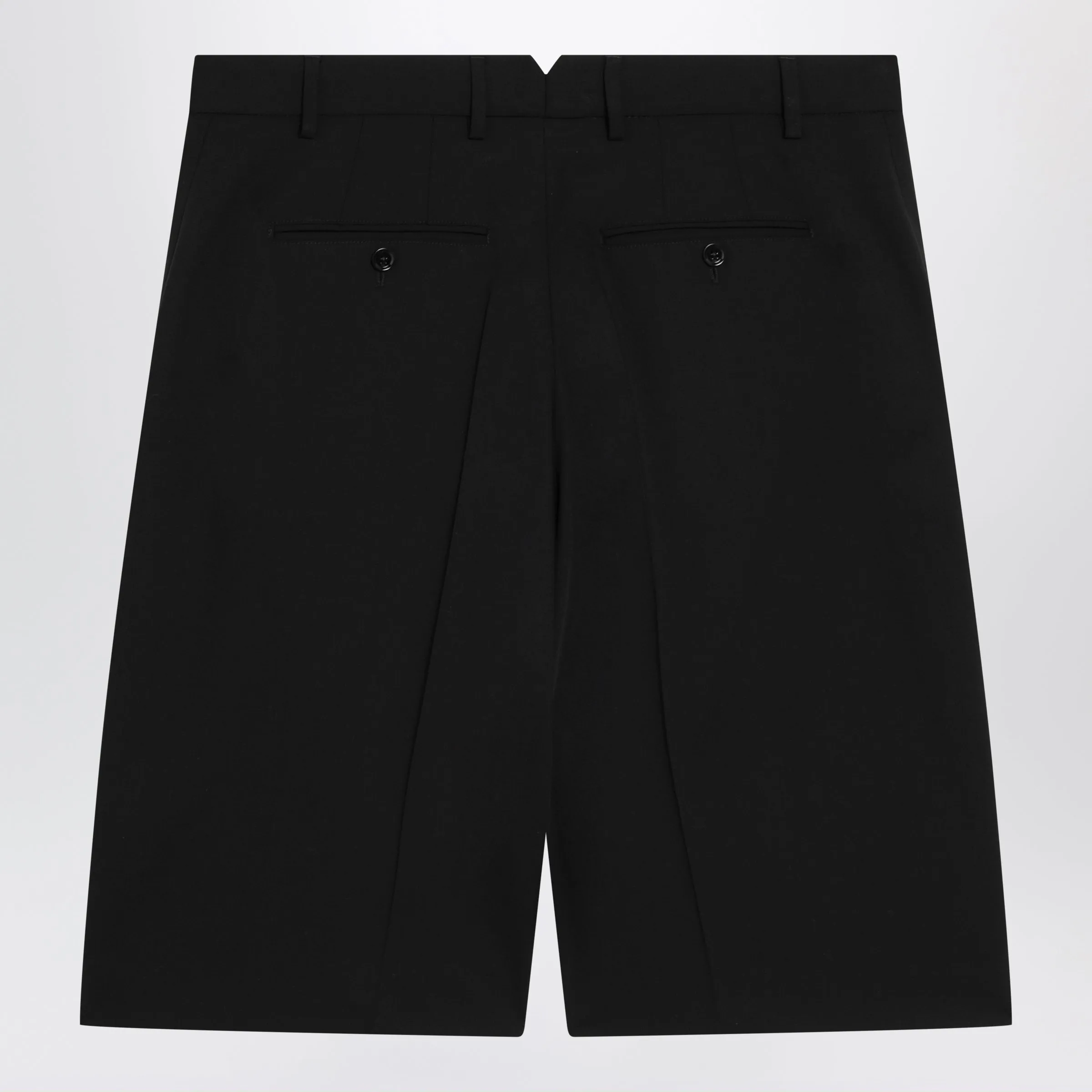 Black Pleated Bermuda Shorts In Cotton sold by Wanan Luxury product image thumbnail 2